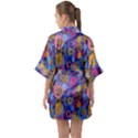 Multicolored Splashes And Watercolor Circles On A Dark Background Half Sleeve Satin Kimono  View2