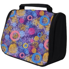 Multicolored Splashes And Watercolor Circles On A Dark Background Full Print Travel Pouch (big) by SychEva