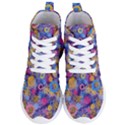 Multicolored Splashes And Watercolor Circles On A Dark Background Women s Lightweight High Top Sneakers View1