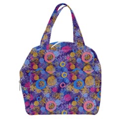 Multicolored Splashes And Watercolor Circles On A Dark Background Boxy Hand Bag by SychEva