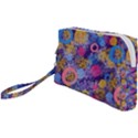 Multicolored Splashes And Watercolor Circles On A Dark Background Wristlet Pouch Bag (Small) View1