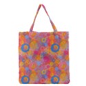 Multicolored Splashes And Watercolor Circles On A Dark Background Grocery Tote Bag View1