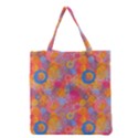 Multicolored Splashes And Watercolor Circles On A Dark Background Grocery Tote Bag View2