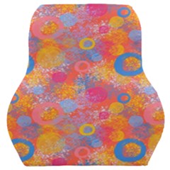 Multicolored Splashes And Watercolor Circles On A Dark Background Car Seat Back Cushion  by SychEva