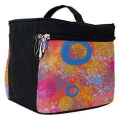 Multicolored Splashes And Watercolor Circles On A Dark Background Make Up Travel Bag (small) by SychEva