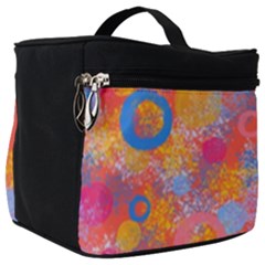 Multicolored Splashes And Watercolor Circles On A Dark Background Make Up Travel Bag (big) by SychEva