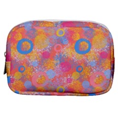 Multicolored Splashes And Watercolor Circles On A Dark Background Make Up Pouch (small) by SychEva