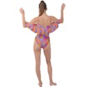 Multicolored Splashes And Watercolor Circles On A Dark Background Drape Piece Swimsuit View2