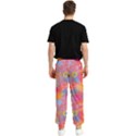 Multicolored Splashes And Watercolor Circles On A Dark Background Men s Elastic Waist Pants View2