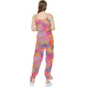 Multicolored Splashes And Watercolor Circles On A Dark Background Sleeveless Tie Ankle Jumpsuit View2