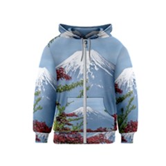 Mountain-mount-landscape-japanese Kids  Zipper Hoodie