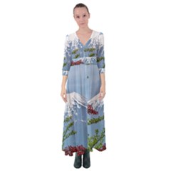 Mountain-mount-landscape-japanese Button Up Maxi Dress by Sudhe