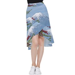 Mountain-mount-landscape-japanese Frill Hi Low Chiffon Skirt