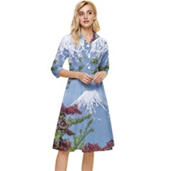 Mountain-mount-landscape-japanese Classy Knee Length Dress