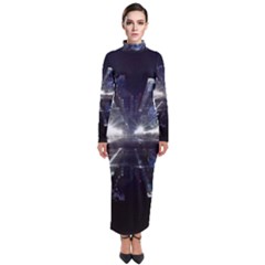 Cityscape-light-zoom-city-urban Turtleneck Maxi Dress by Sudhe