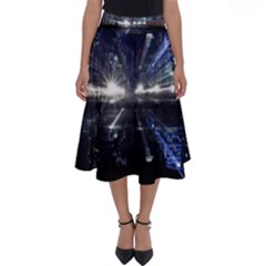 Cityscape-light-zoom-city-urban Perfect Length Midi Skirt by Sudhe