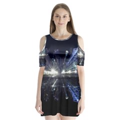 Cityscape-light-zoom-city-urban Shoulder Cutout Velvet One Piece