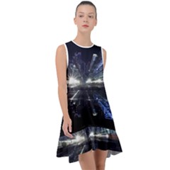 Cityscape-light-zoom-city-urban Frill Swing Dress by Sudhe