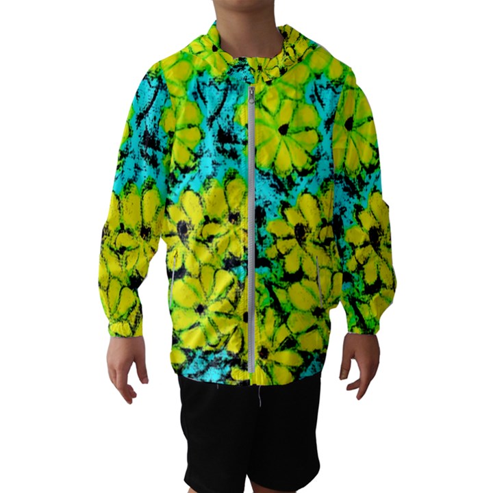 Chrysanthemums Kids  Hooded Windbreaker