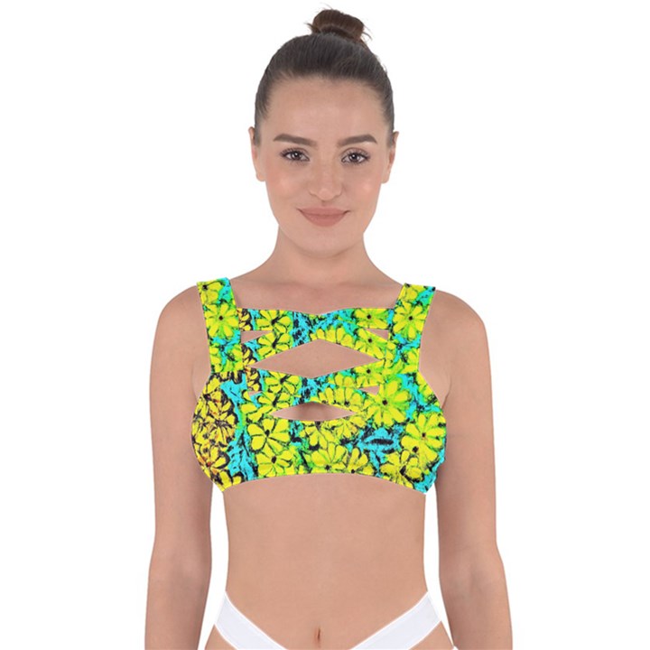 Chrysanthemums Bandaged Up Bikini Top