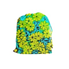 Chrysanthemums Drawstring Pouch (large) by Hostory