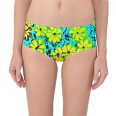 Chrysanthemums Mid-waist Bikini Bottoms by Hostory