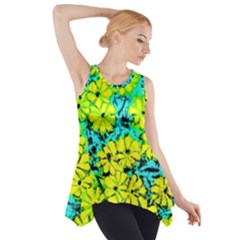 Chrysanthemums Side Drop Tank Tunic by Hostory