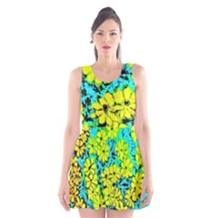 Chrysanthemums Scoop Neck Skater Dress