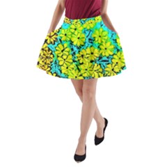 Chrysanthemums A-line Pocket Skirt by Hostory