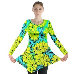 Chrysanthemums Long Sleeve Tunic  by Hostory