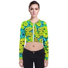 Chrysanthemums Long Sleeve Zip Up Bomber Jacket by Hostory