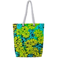 Chrysanthemums Full Print Rope Handle Tote (small) by Hostory