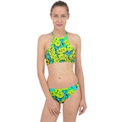 Chrysanthemums Racer Front Bikini Set by Hostory