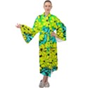 Chrysanthemums Maxi Velour Kimono View1