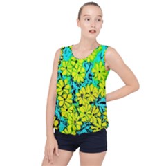 Chrysanthemums Bubble Hem Chiffon Tank Top by Hostory