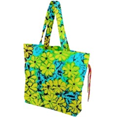 Chrysanthemums Drawstring Tote Bag by Hostory