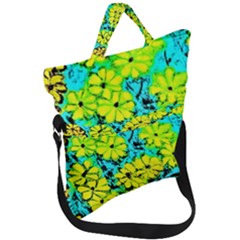 Chrysanthemums Fold Over Handle Tote Bag by Hostory