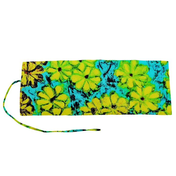 Chrysanthemums Roll Up Canvas Pencil Holder (S)