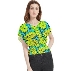 Chrysanthemums Butterfly Chiffon Blouse