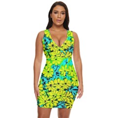 Chrysanthemums Draped Bodycon Dress