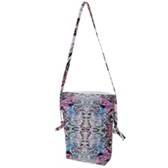 Abstract Waves Iii Folding Shoulder Bag by kaleidomarblingart