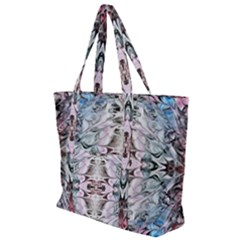 Abstract Waves Iii Zip Up Canvas Bag by kaleidomarblingart