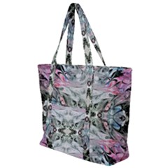 Abstract Waves Iv Zip Up Canvas Bag by kaleidomarblingart