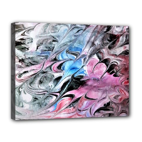 Abstract Waves Module Canvas 14  X 11  (stretched) by kaleidomarblingart