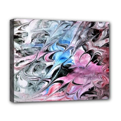 Abstract Waves Module Deluxe Canvas 20  X 16  (stretched) by kaleidomarblingart