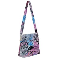 Abstract Waves Module Zipper Messenger Bag by kaleidomarblingart