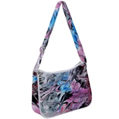 Abstract Waves Module Zip Up Shoulder Bag by kaleidomarblingart