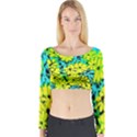 Chrysanthemums Long Sleeve Crop Top View1