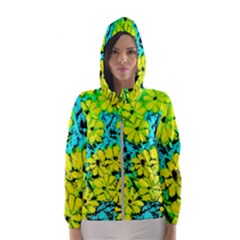 Chrysanthemums Women s Hooded Windbreaker