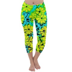 Chrysanthemums Capri Winter Leggings 